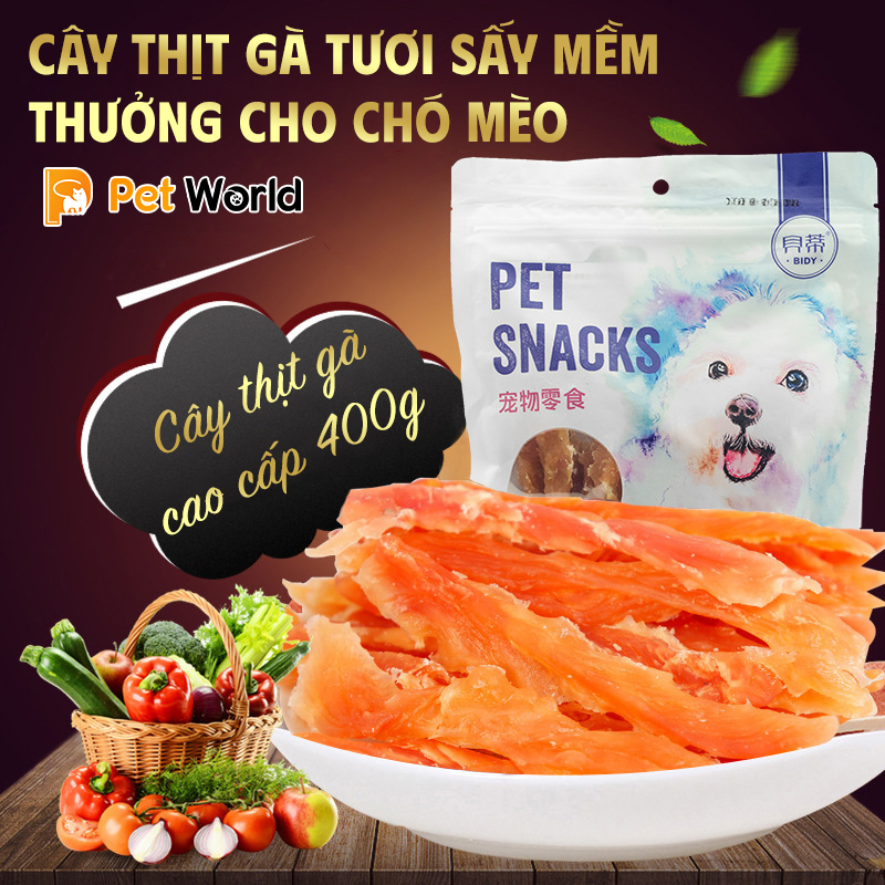 Bánh thưởng cho chó Bidy ( Cây thịt gà ) (400gr/túi) Đồ ăn cho chó mèo thú cưng