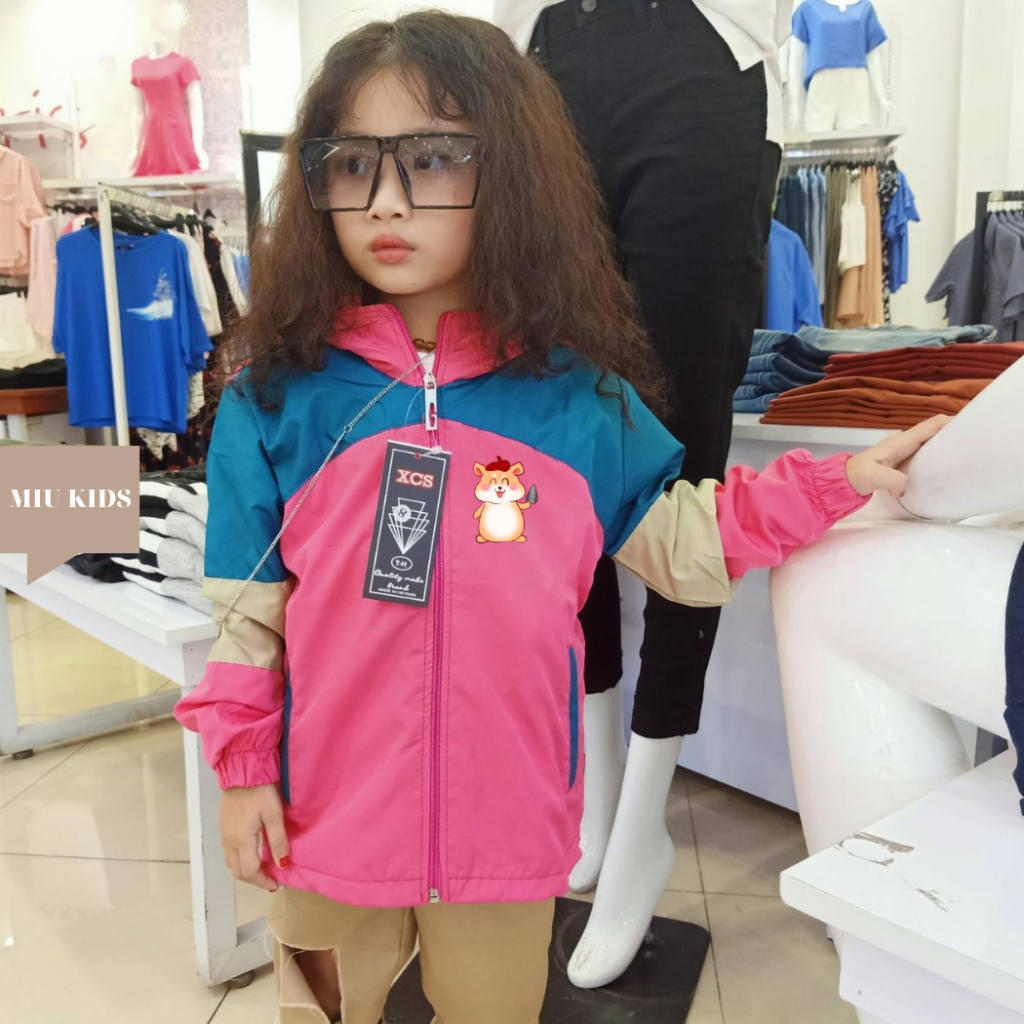 Áo Khoác bé trai và bé gái dù 2 lớp từ 14kg đến 40kg in hình dễ thương Z34