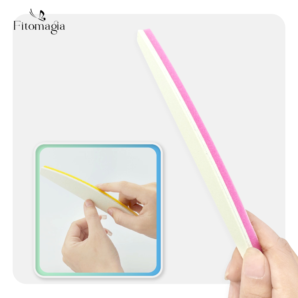 Dũa Móng Tay Xốp Mỏng Lưng Cong Nhiều Màu Chuyên Dụng Làm Nail
