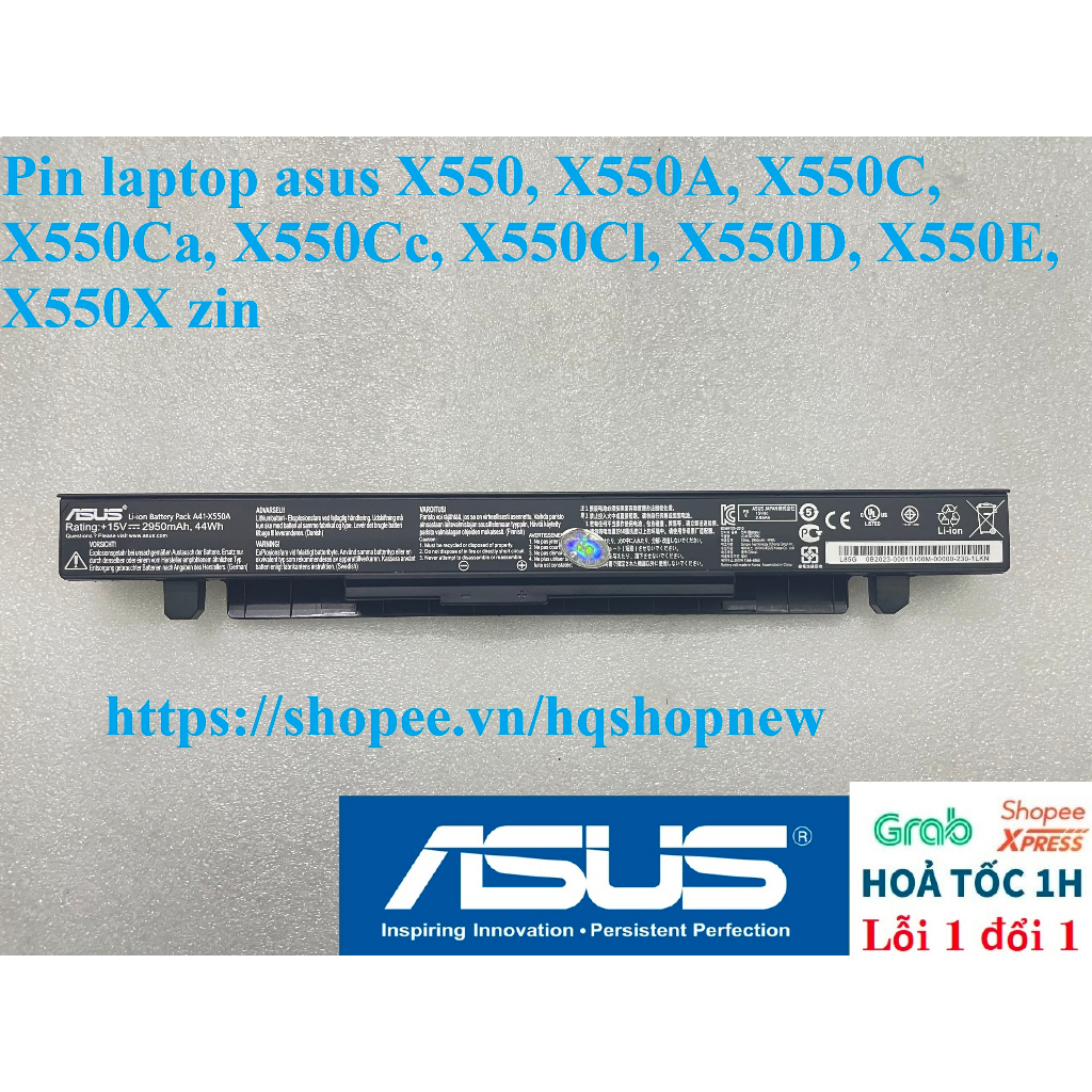 ⚡ Pin laptop asus X550, X550A, X550C, X550Ca, X550Cc, X550Cl, X550D, X550E, X550X zin