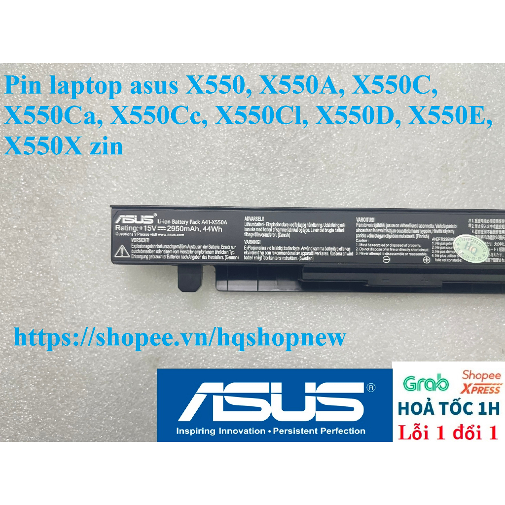 ⚡ Pin laptop asus X550, X550A, X550C, X550Ca, X550Cc, X550Cl, X550D, X550E, X550X zin