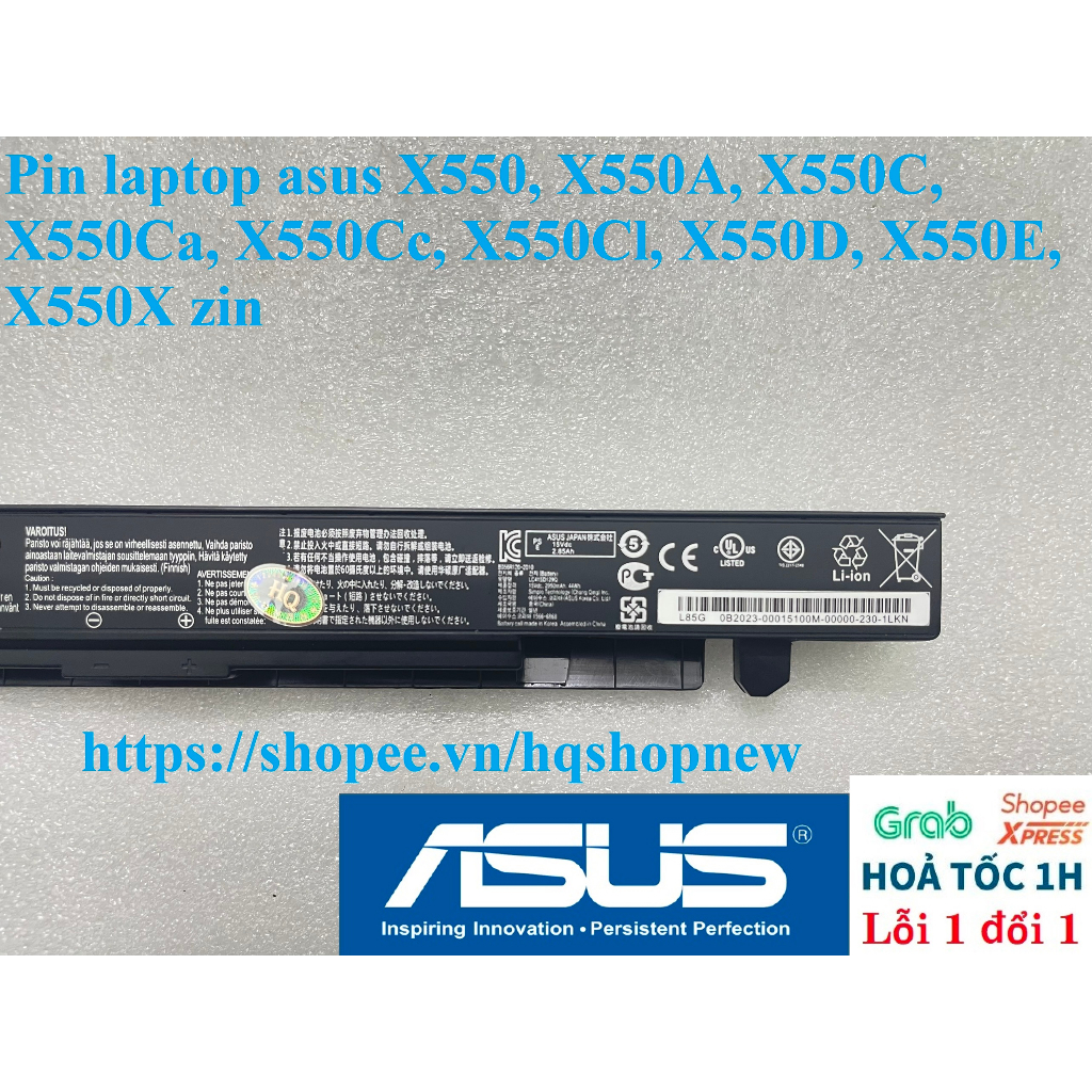 ⚡ Pin laptop asus X550, X550A, X550C, X550Ca, X550Cc, X550Cl, X550D, X550E, X550X zin
