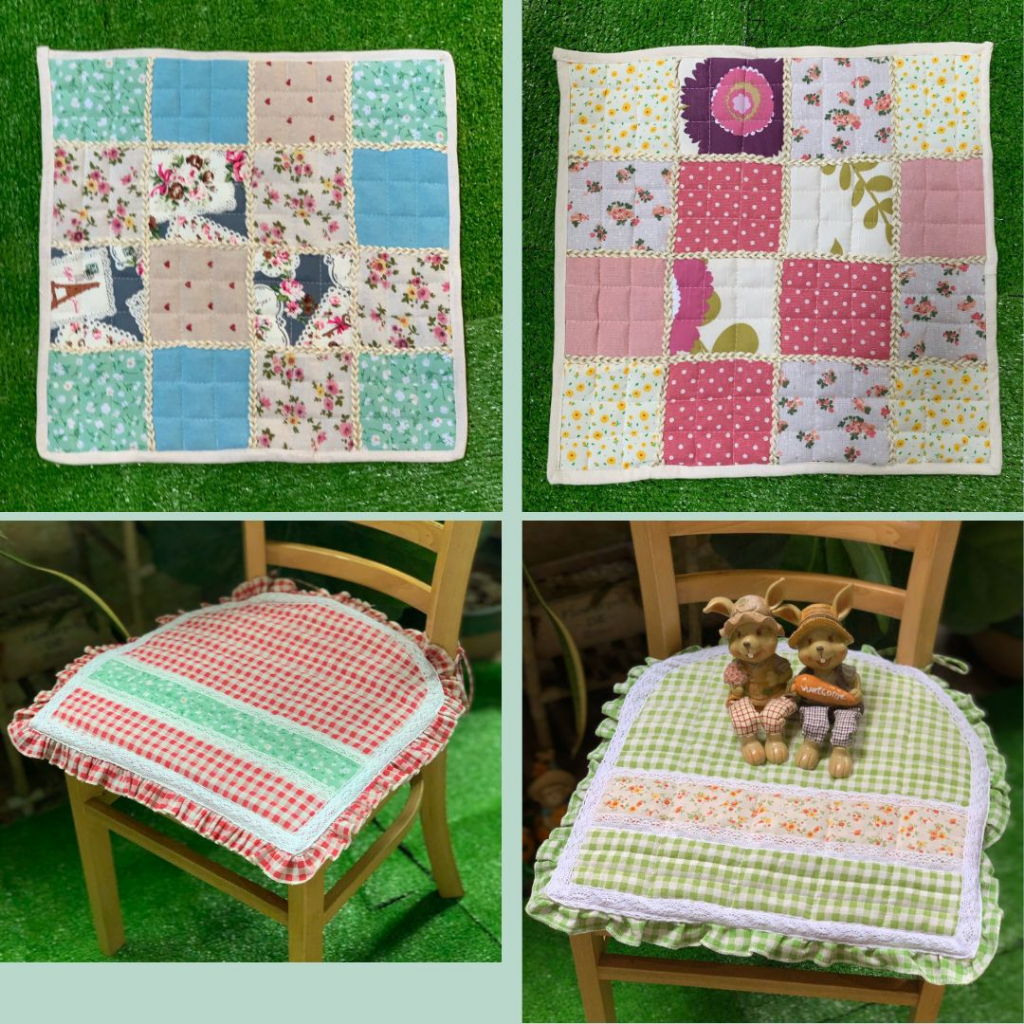 Đệm lót ghế đệm ngồi bệt phối bèo ren 42 x 42cm loai mút mỏng 5mm họa tiết dễ thương Nhà Xinh Decor trang trí nội thất