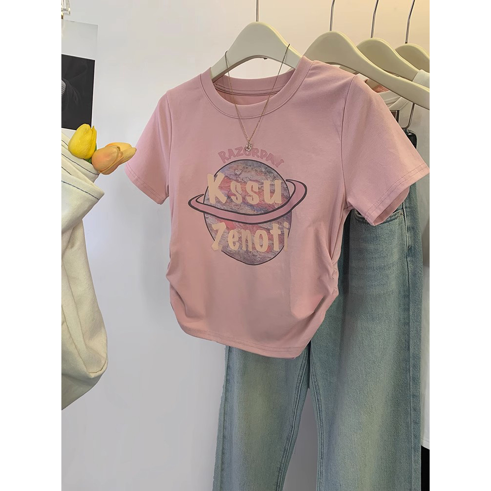 Áo phông nữ from vừa áo thu rút dây siêu đẹp hàng quảng châu