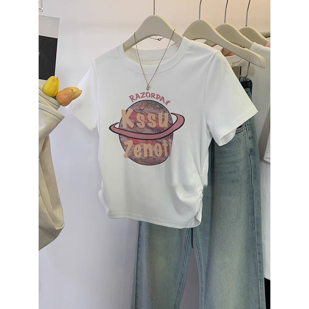 Áo phông nữ from vừa áo thu rút dây siêu đẹp hàng quảng châu