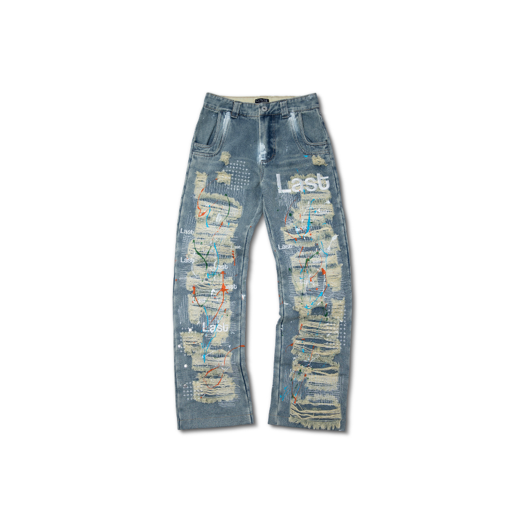 Quần bò "GOLDE LAST LAST LAST DISTRESSED" mài rách vảy sơn