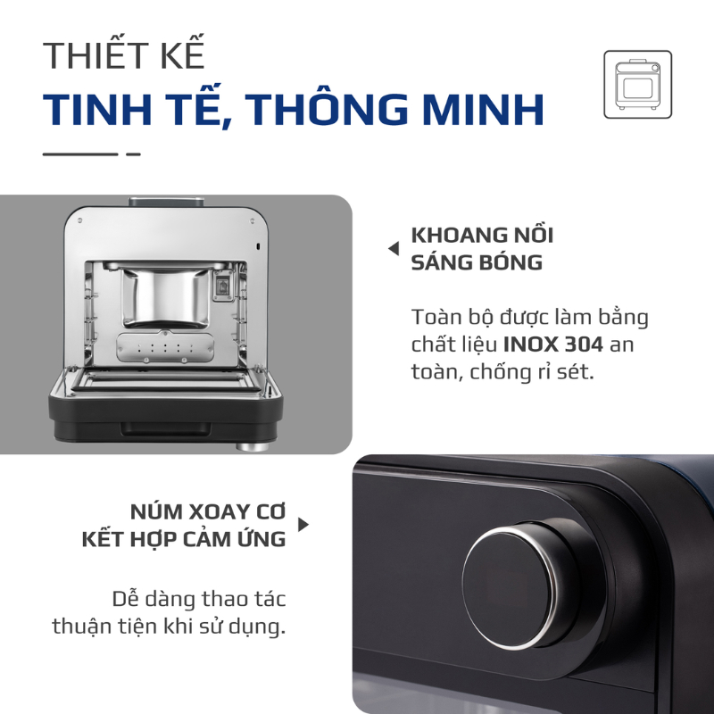 Nồi Chiên Hơi Nước Olivo SF15, 37 Chức Năng, Dung Tích 15L, Hàng Chính Hãng, Tặng Găng Tay, Kẹp Gắp Thức Ăn