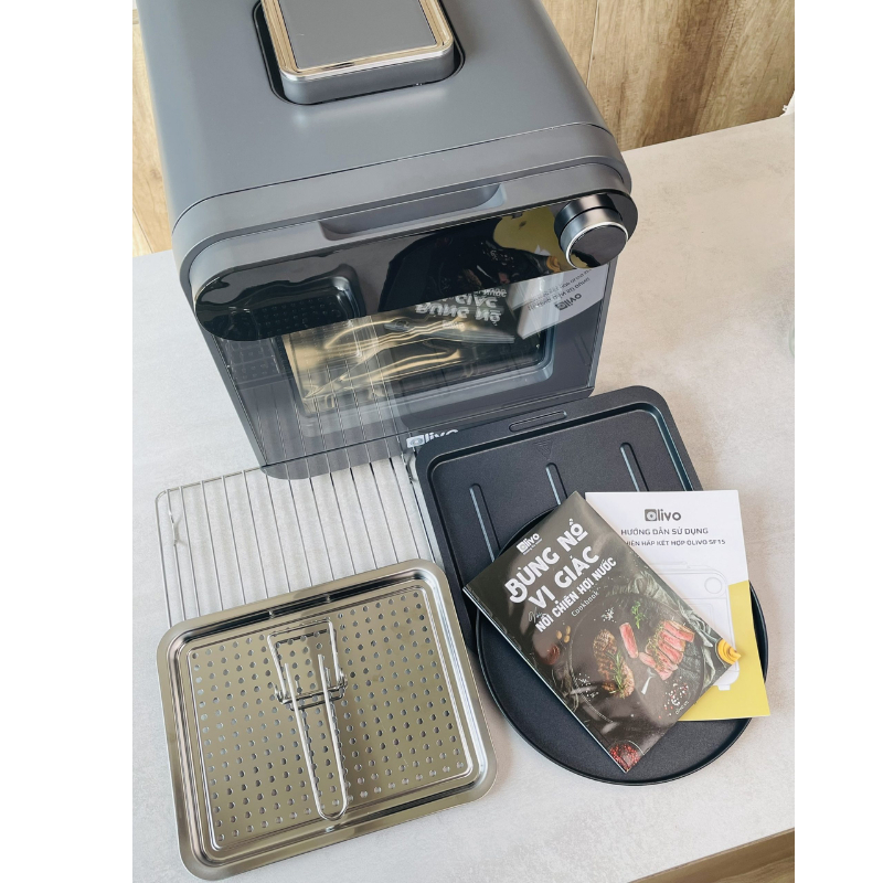 Nồi Chiên Hơi Nước Olivo SF15, 37 Chức Năng, Dung Tích 15L, Hàng Chính Hãng, Tặng Găng Tay, Kẹp Gắp Thức Ăn