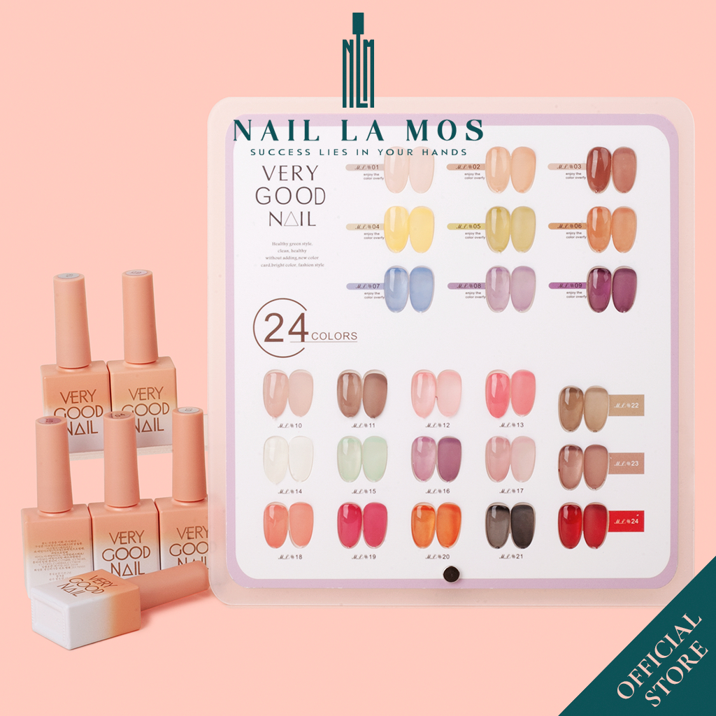 Set sơn thạch Very Good Nail 24 màu - Bộ sơn gel thạch phong cách Hàn Quốc (tặng kèm bảng màu mica)