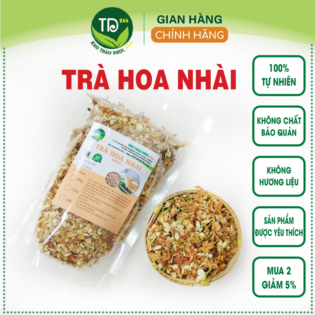 Trà hoa nhài Hưng Yên, hàng loại 1, cực đẹp, dùng pha trà, giúp an thần, ngủ ngon, đẹp da | Kho thảo dược 24h