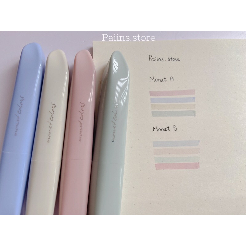 Set 4 bút highlight Monet Colors tone màu pastel xinh xắn