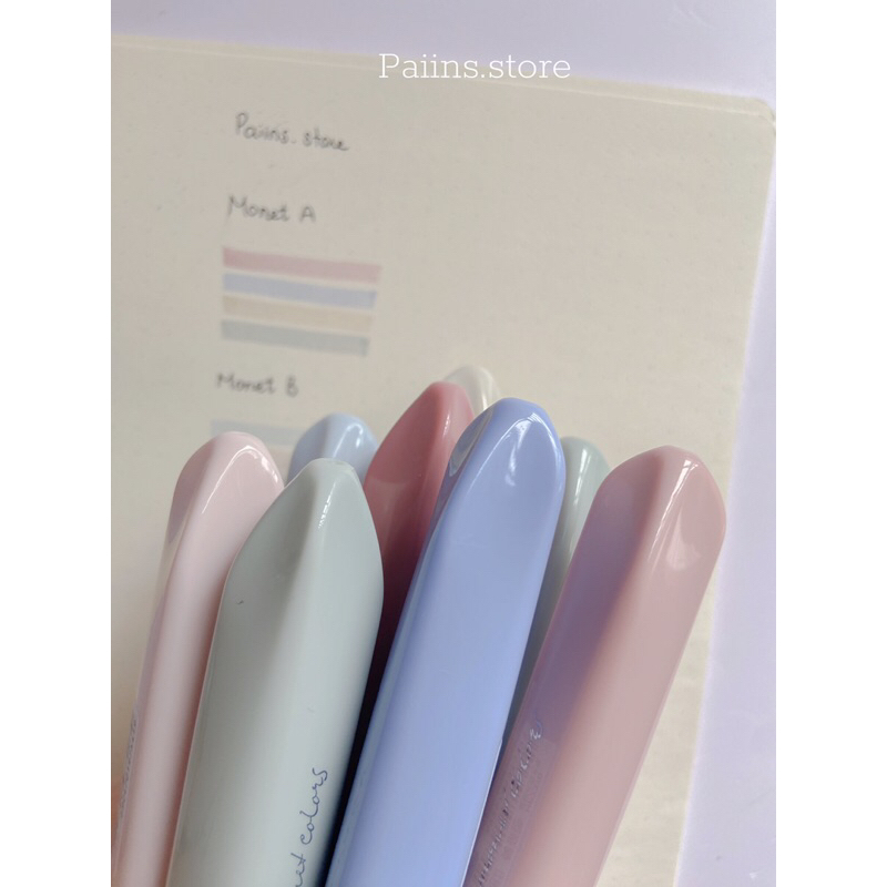 Set 4 bút highlight Monet Colors tone màu pastel xinh xắn