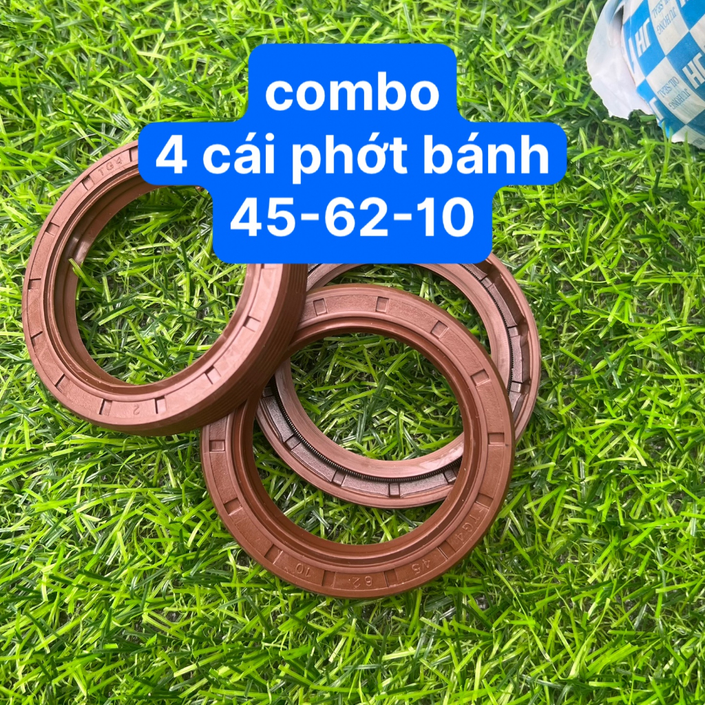 Combo 4 Phớt Bánh Số 45*62*10 Phớt Trục Bánh Máy Cày 4 Vòng 45-62-10