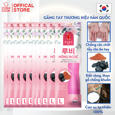 [COMBO10] Bộ 10 Đôi Găng Tay Rửa Chén Bát Cao Su Tự Nhiên Đất Vàng Và Than Gỗ Kháng Khuẩn