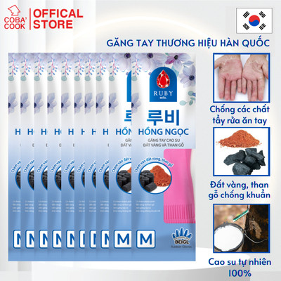 [COMBO10] Bộ 10 Đôi Găng Tay Đất Vàng Và Than Gỗ Hồng Ngọc Thương Hiệu BEIGL 37cm