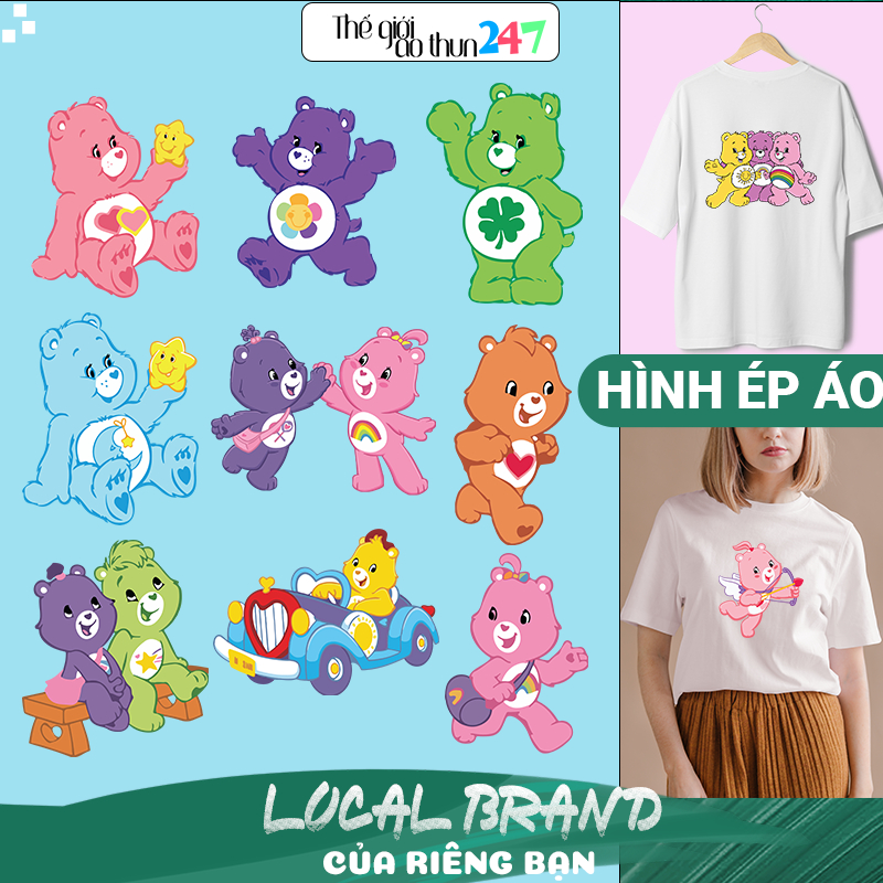 [Hình ủi, ép nhiệt] Hình Gấu Care Bears CB3 bằng bàn là, bàn ủi