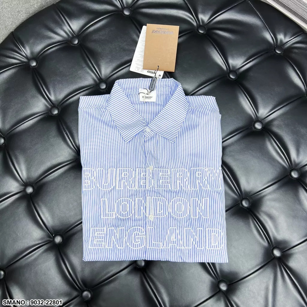 Áo Sơ Mi BURBERRY London England Dài Tay Bản Cao Cấp Ao Somi Burberry Màu Be Thêu Chữ Trước Ngực Chất Lụa Mát Mịn | BigBuy360 - bigbuy360.vn