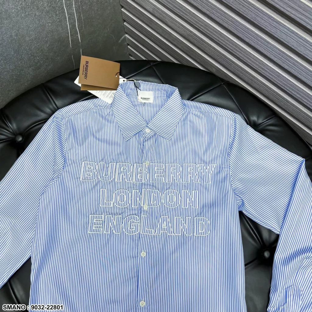 Áo Sơ Mi BURBERRY London England Dài Tay Bản Cao Cấp Ao Somi Burberry Màu Be Thêu Chữ Trước Ngực Chất Lụa Mát Mịn | BigBuy360 - bigbuy360.vn