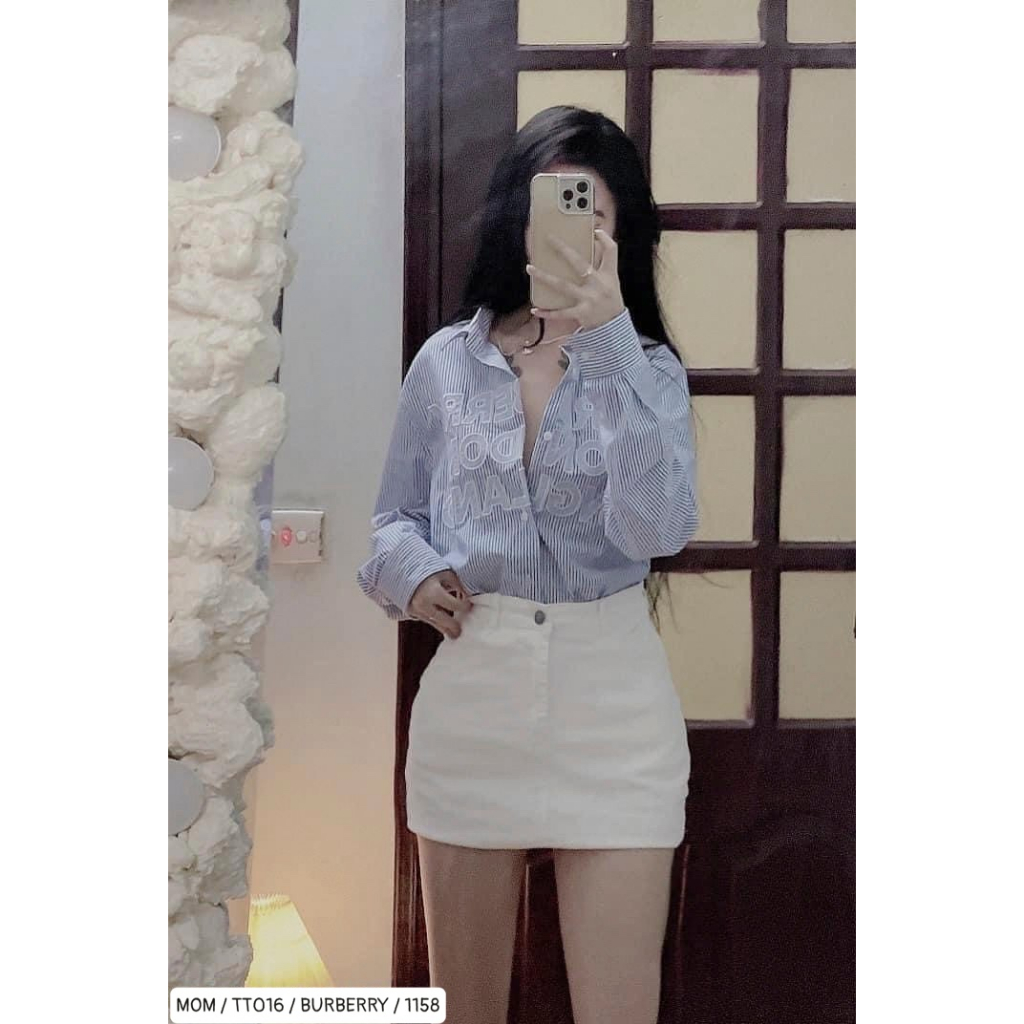 Áo Sơ Mi BURBERRY London England Dài Tay Bản Cao Cấp Ao Somi Burberry Màu Be Thêu Chữ Trước Ngực Chất Lụa Mát Mịn | BigBuy360 - bigbuy360.vn