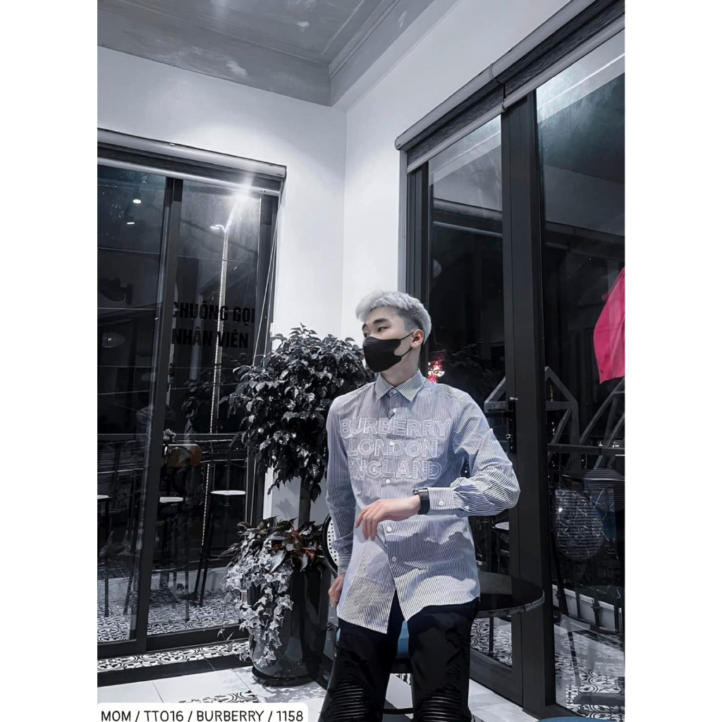 Áo Sơ Mi BURBERRY London England Dài Tay Bản Cao Cấp Ao Somi Burberry Màu Be Thêu Chữ Trước Ngực Chất Lụa Mát Mịn | BigBuy360 - bigbuy360.vn