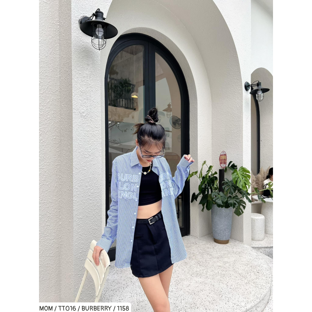 Áo Sơ Mi BURBERRY London England Dài Tay Bản Cao Cấp Ao Somi Burberry Màu Be Thêu Chữ Trước Ngực Chất Lụa Mát Mịn | BigBuy360 - bigbuy360.vn