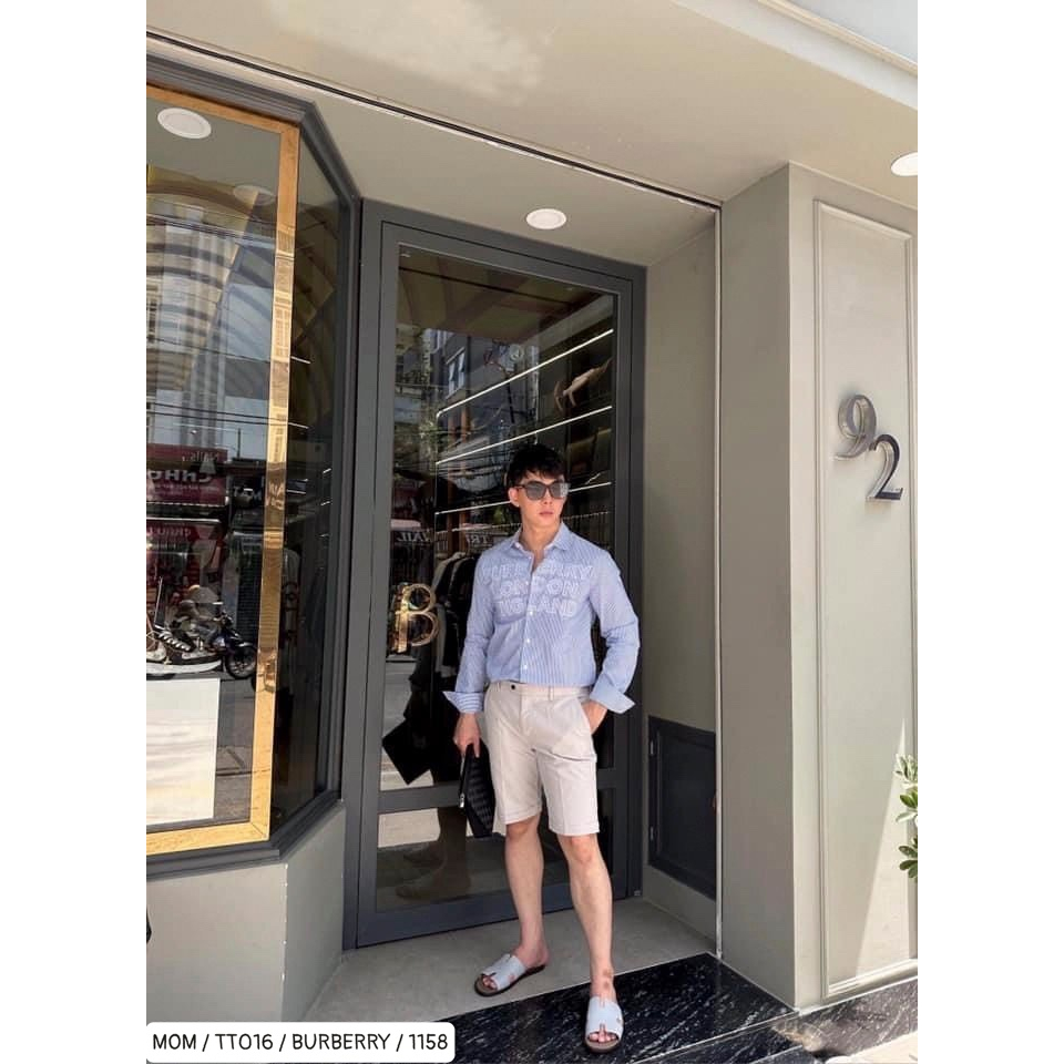 Áo Sơ Mi BURBERRY London England Dài Tay Bản Cao Cấp Ao Somi Burberry Màu Be Thêu Chữ Trước Ngực Chất Lụa Mát Mịn | BigBuy360 - bigbuy360.vn