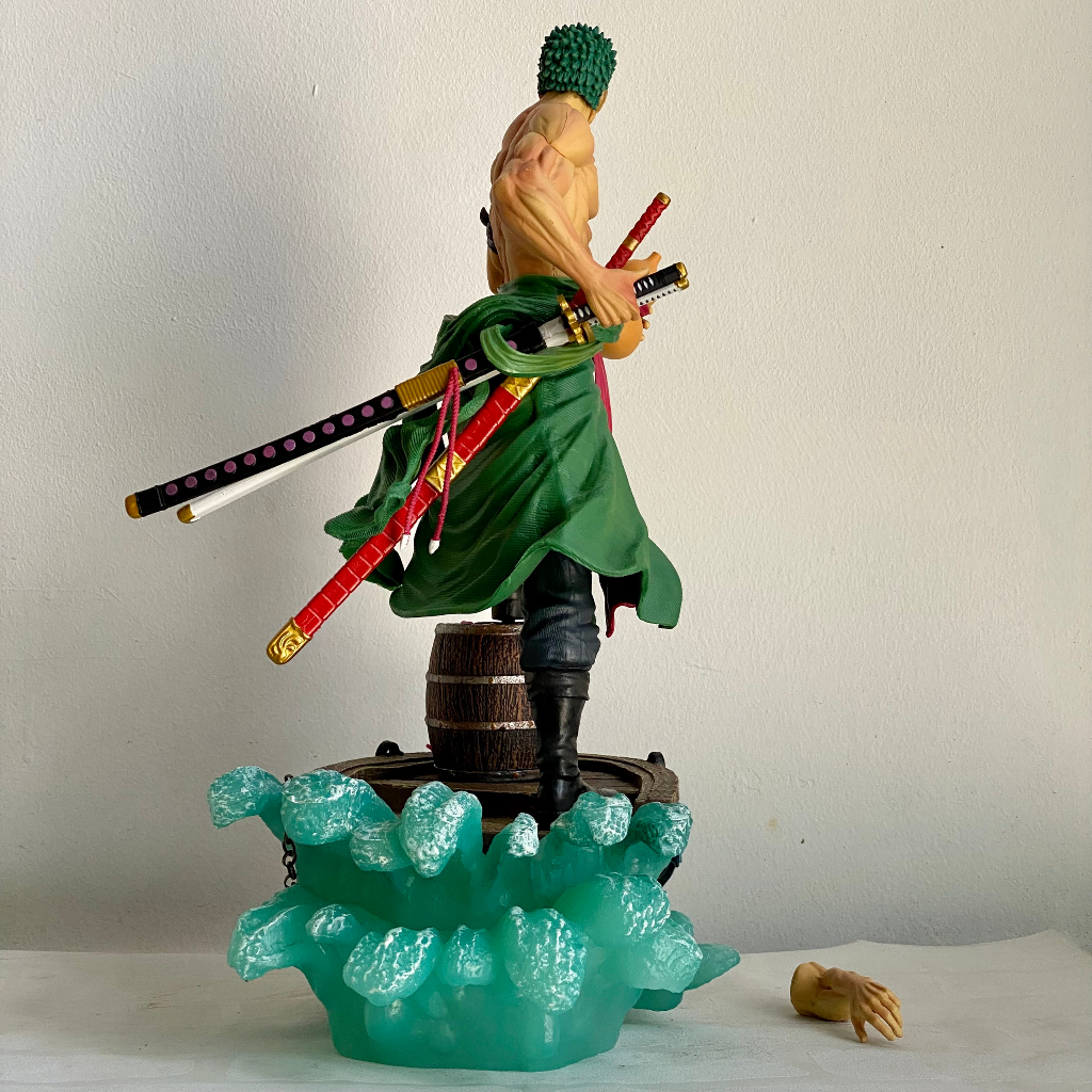 Mô hình Roronoa Zoro cao 36CM đứng trên thuyền - Zoro dáng đứng thuyền có 2 tay thay thế - one piece figure