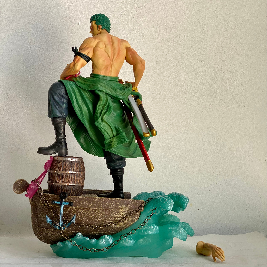 Mô hình Roronoa Zoro cao 36CM đứng trên thuyền - Zoro dáng đứng thuyền có 2 tay thay thế - one piece figure
