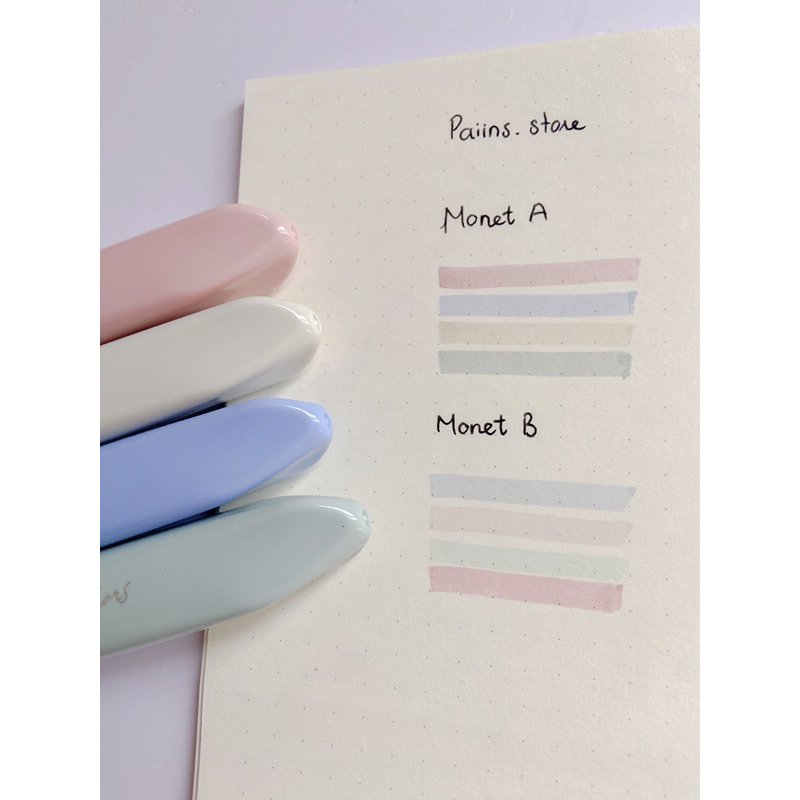 Set 4 bút highlight Monet Colors tone màu pastel xinh xắn