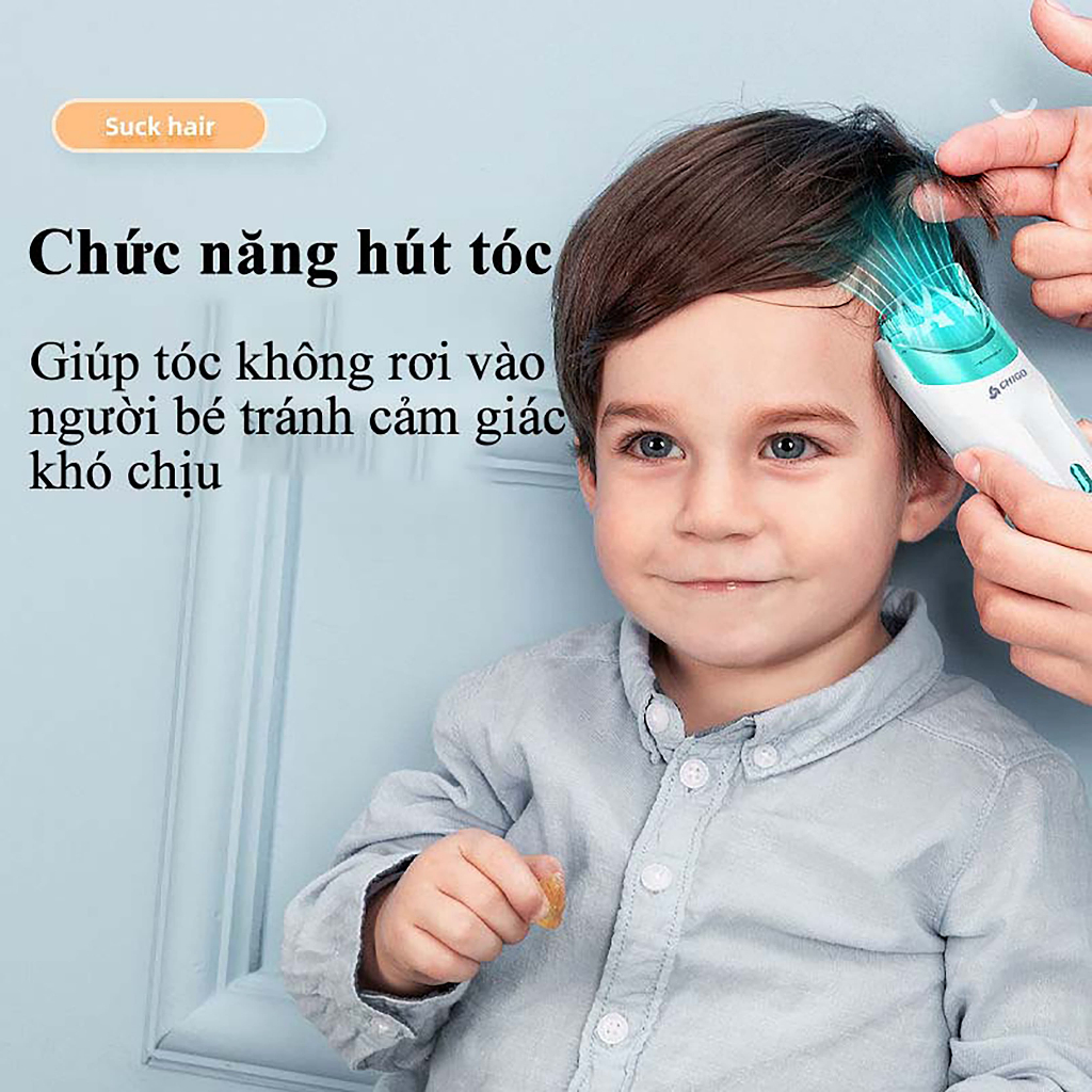 Tông Đơ Cắt Tóc Trẻ Em CHIGO - Tông Đơ Chuyên Dụng Cắt Tóc Cho Bé, Có Tự Động Hút Tóc Giúp Bé Không Bị Ngứa - SULIFE