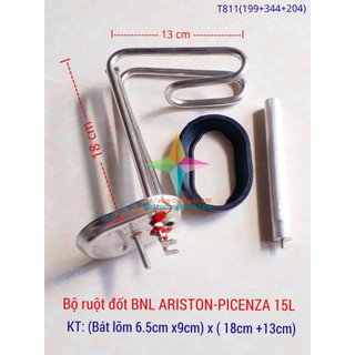 Bộ ruột đốt đa năng Bình nóng lạnh ARISTON-PICENZA 15L-30L bát 6,5cm x 18cm+13cm + Zoăng + Thanh magie 3mm