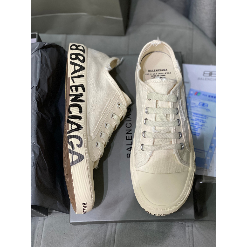 Giày thế thao BALENCIAGA canvas họa tiết chữ đế cao cấp