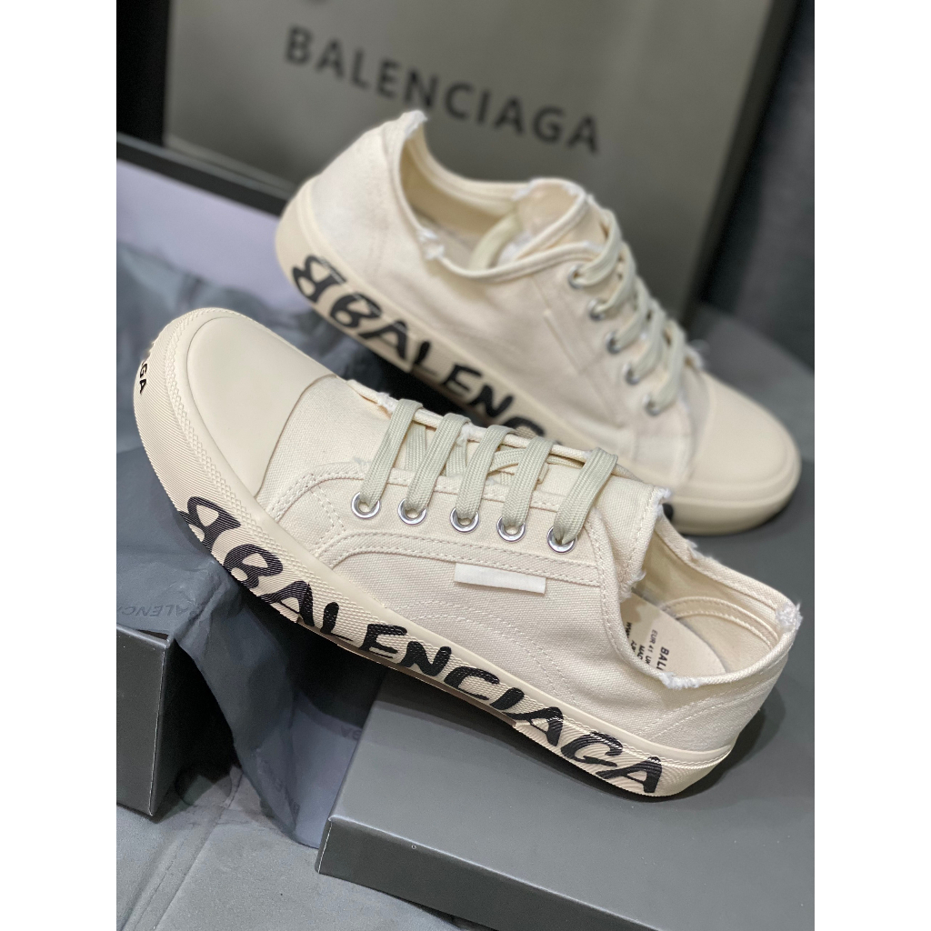 Giày thế thao BALENCIAGA canvas họa tiết chữ đế cao cấp