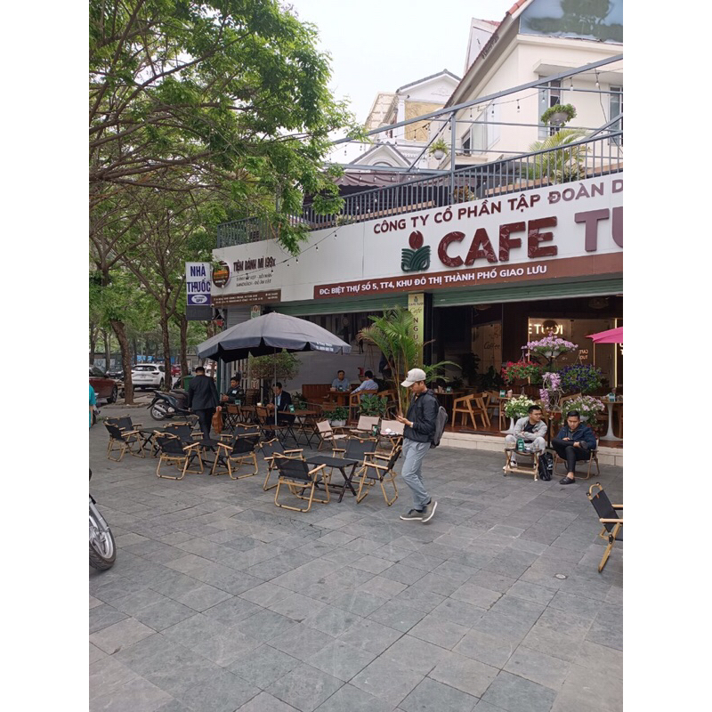 Bàn camping - cafe xếp gọn - Glamping - Mặt sắt sơn tỉnh điện