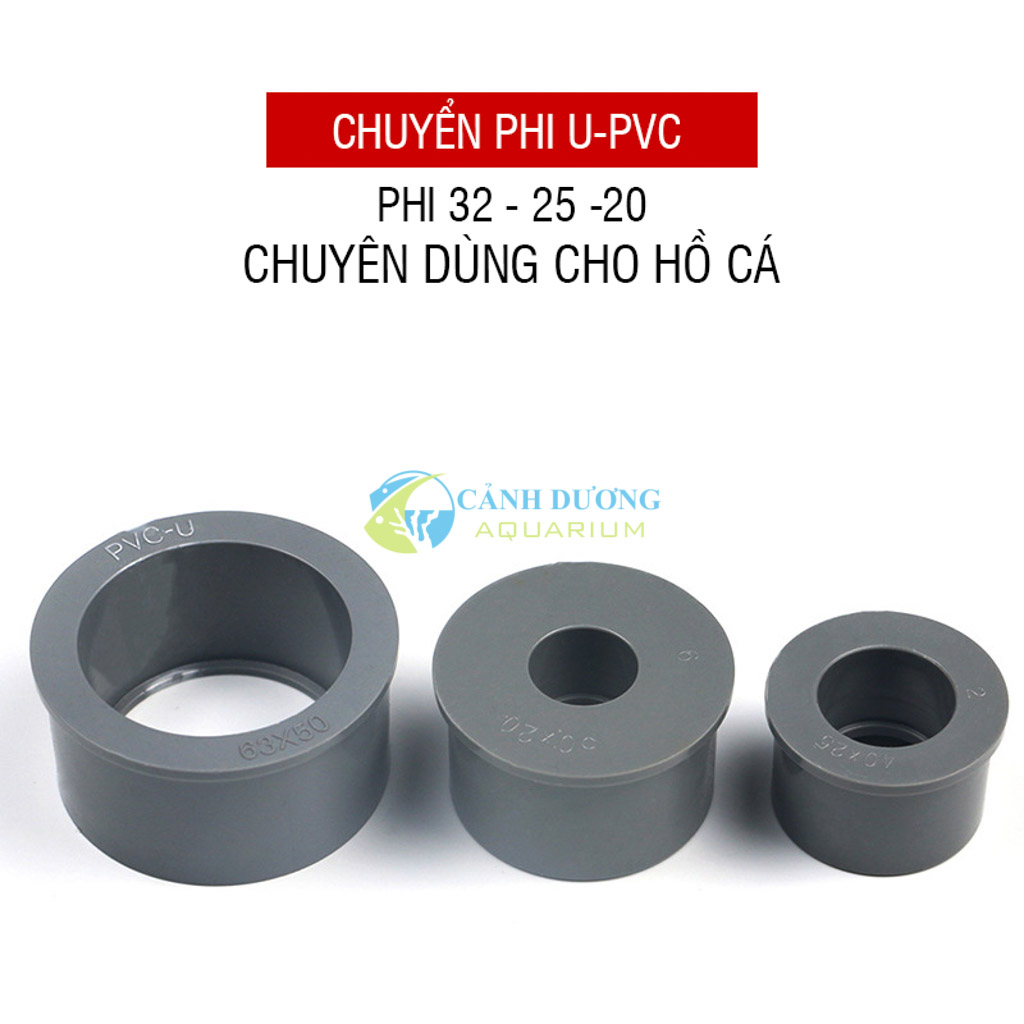 Đầu chuyển phi U-PVC XÁM chuyên dùng cho hồ cá