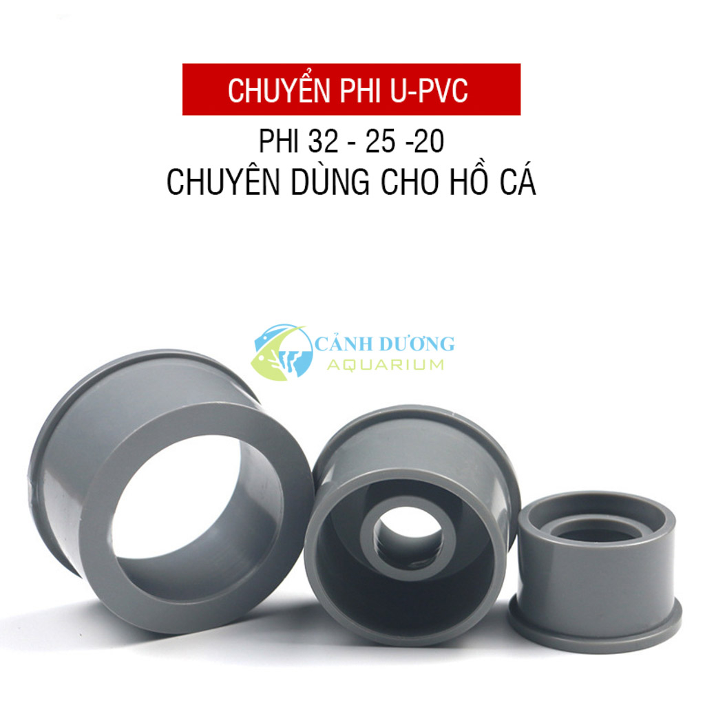 Đầu chuyển phi U-PVC XÁM chuyên dùng cho hồ cá