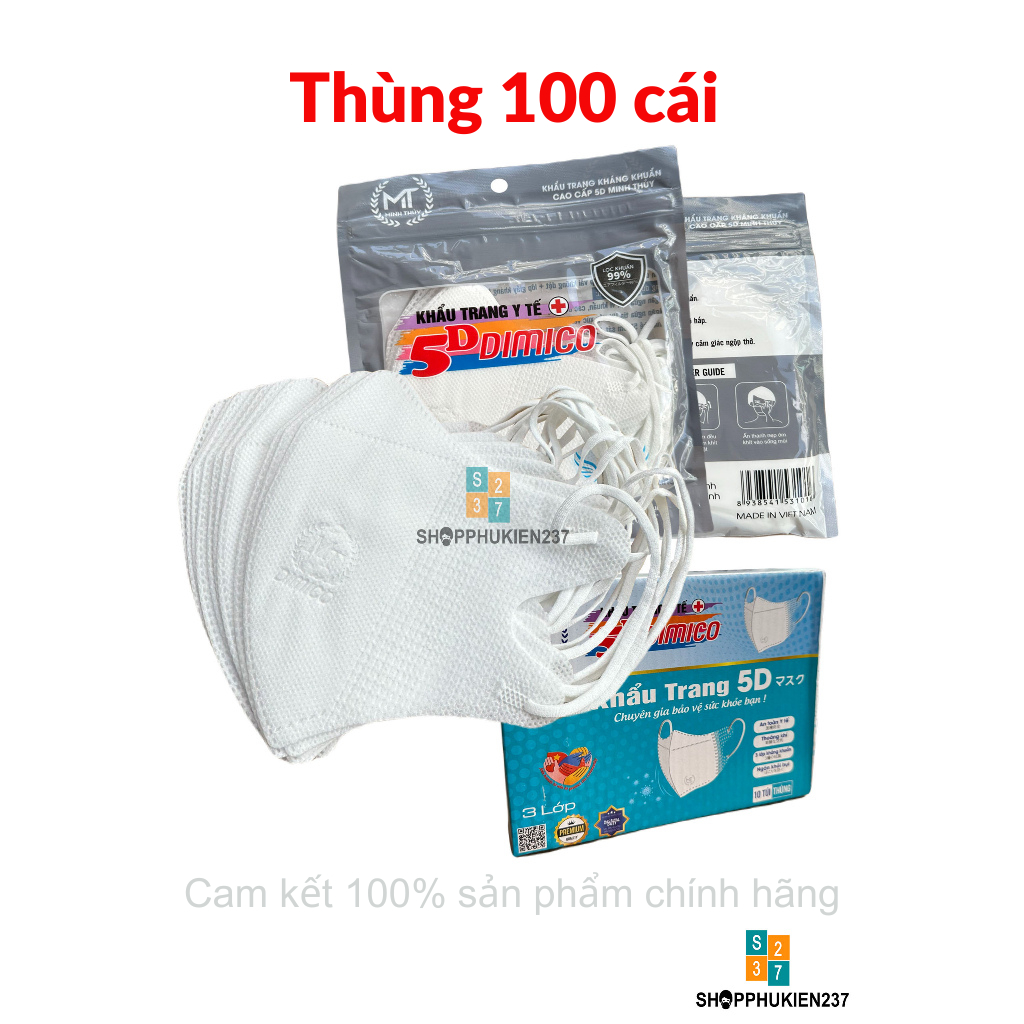 (Xả kho) THÙNG 100 cái khẩu trang 5D Mask Dimico Hàng Công Ty