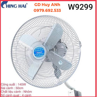 Quạt treo tường ChingHai - W9299/W9199/W24/W28, cánh kim loại 450-500, quạt treo tường công nghiệp Đài Loan BH 12 tháng
