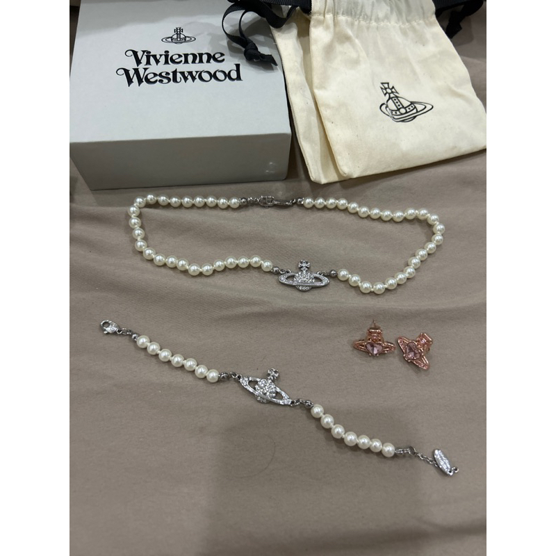 Vòng tay dây chuyền hoa tai VIVIENNE bạc