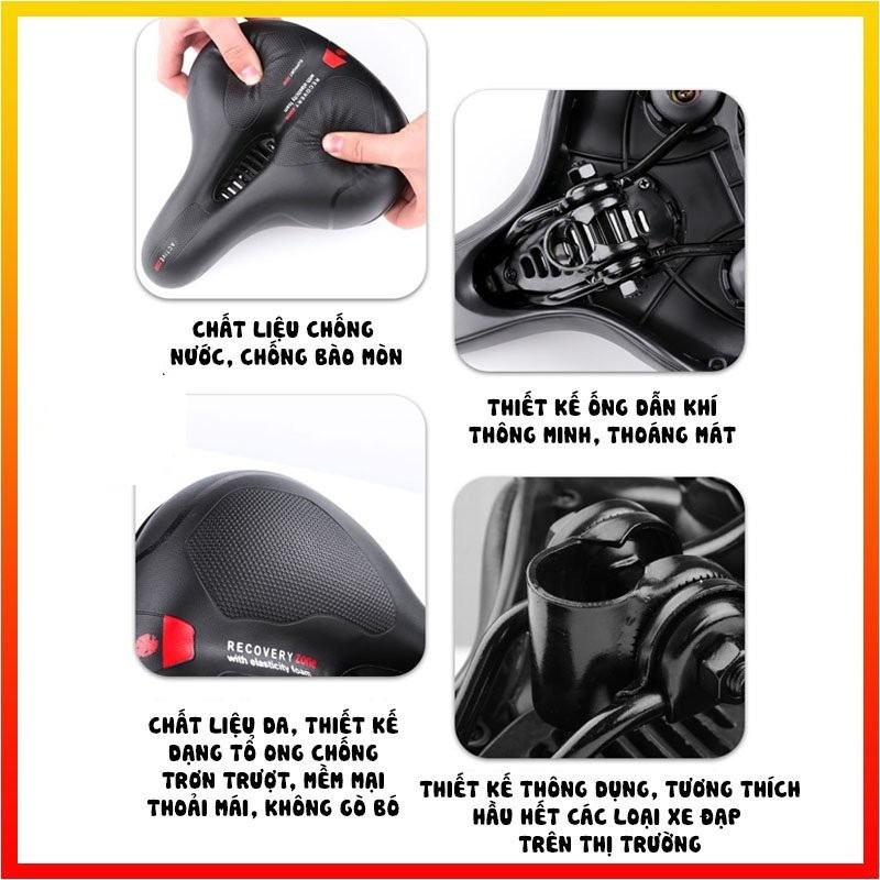 Yên Xe Đạp Thể Thao Siêu Êm Thoáng Khí , Bọc Yên Xe Đạp Silicol Gel Êm Mông