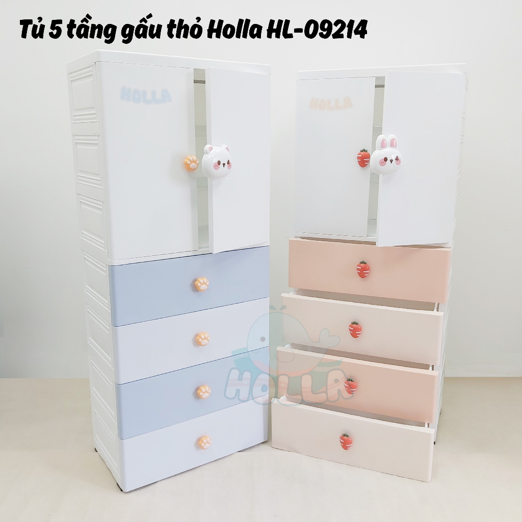 Tủ 5 tầng gấu thỏ Holla 09214, dautayshop18