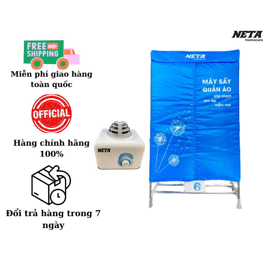 [Freeship - Bh 24Tháng] Tủ Sấy Quần Áo 1800W Chinh Hãng, Sấy Siêu Nhanh, Ion Khử Khuẩn.