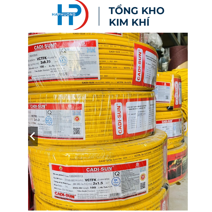 Dây Điện Đôi Cadisun Các Loại   Hàng Chính Hãng 2x0,75/ 2x1.5 / 2x2,5 / 2x4