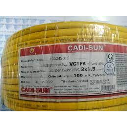 Dây Điện Đôi Cadisun Các Loại   Hàng Chính Hãng 2x0,75/ 2x1.5 / 2x2,5 / 2x4