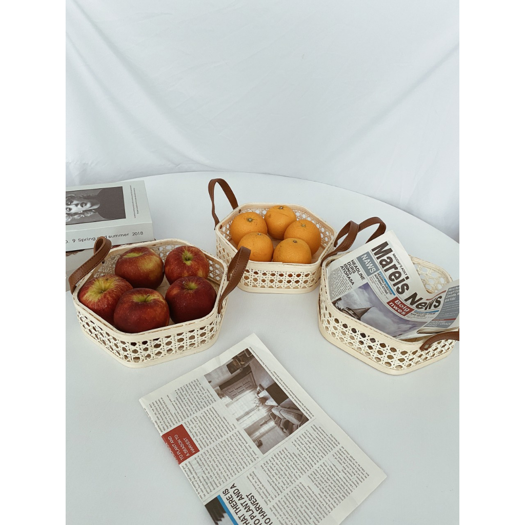 Khay mây mắt cáo