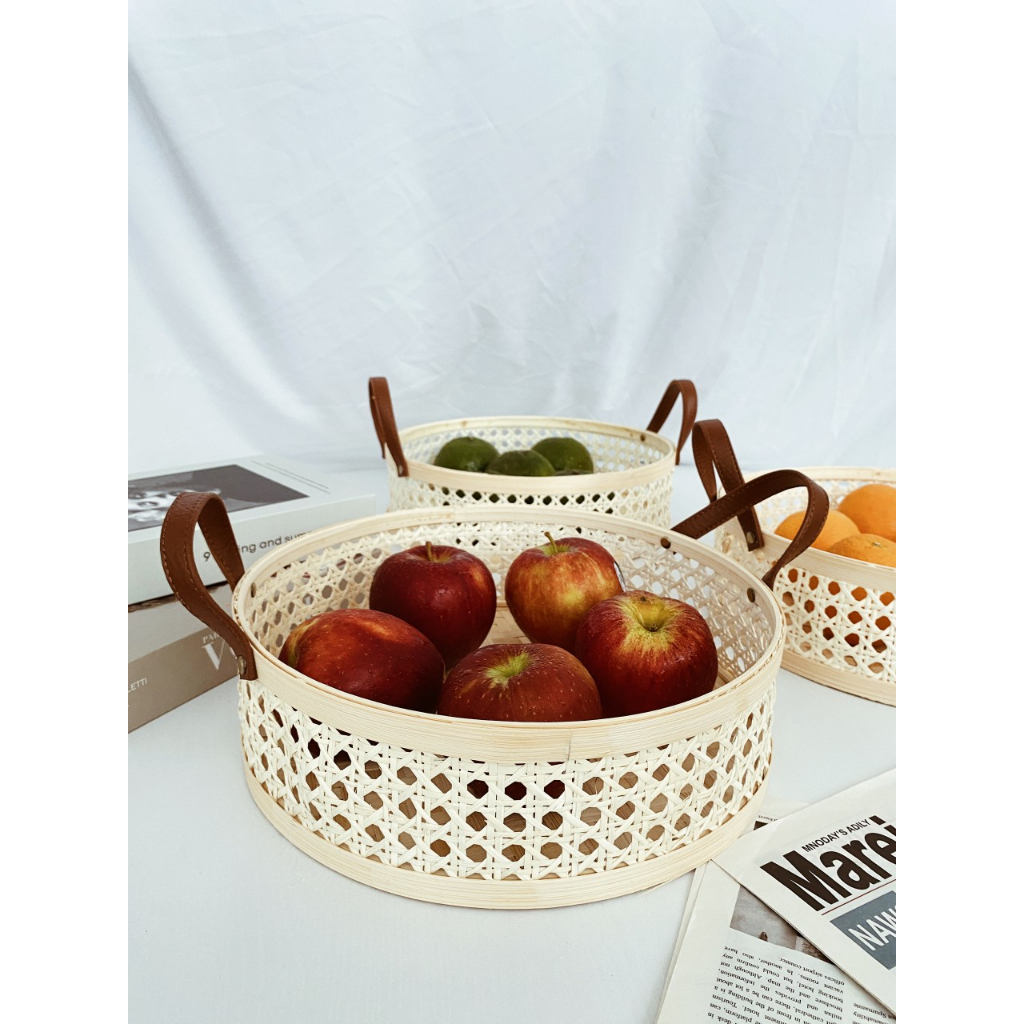 Khay mây mắt cáo