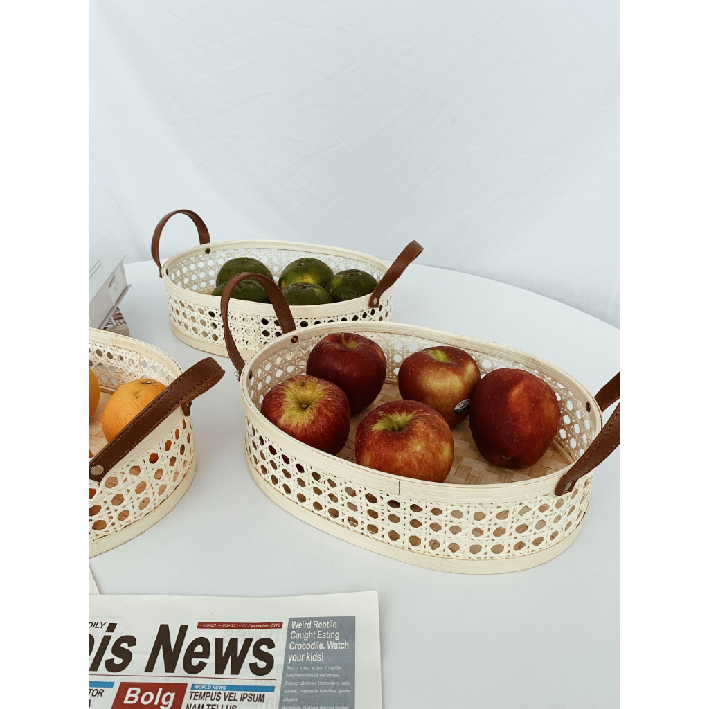 Khay mây mắt cáo