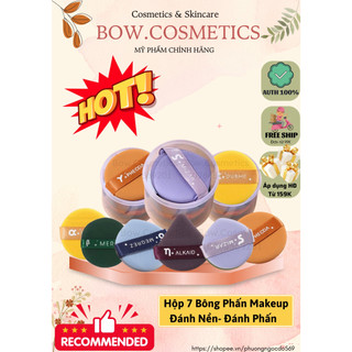 SeT 7 Mút Tán Chuyên Dụng Makeup Tán KEM NỀN , PHẤN NƯỚC, PHẤN PHỦ ĐA NĂNG Có Kèm Hôp Đựng