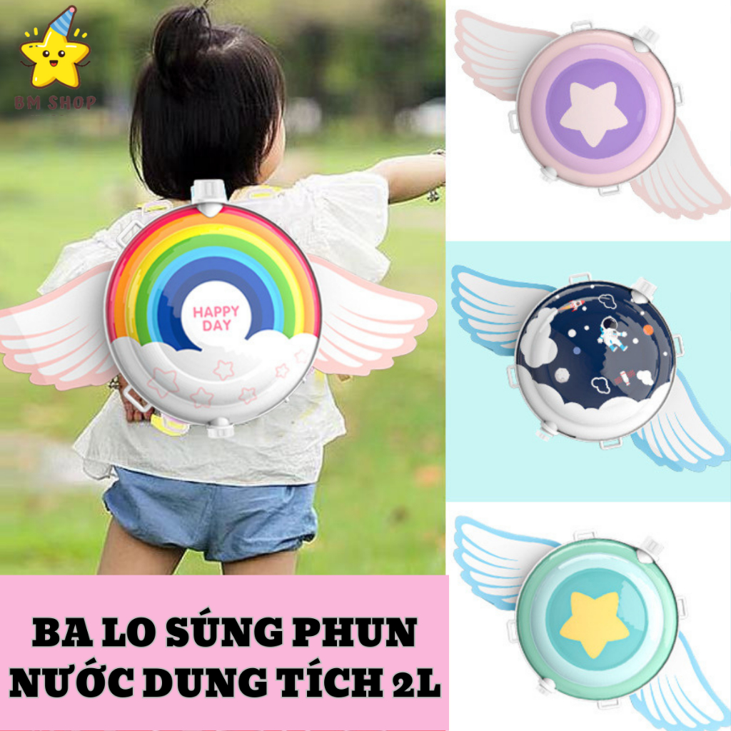Balo súng phun nước, súng bắn nước, đồ chơi đi biển, tưới cây, chất liệu nhựa ABS, dung tích 2000ml