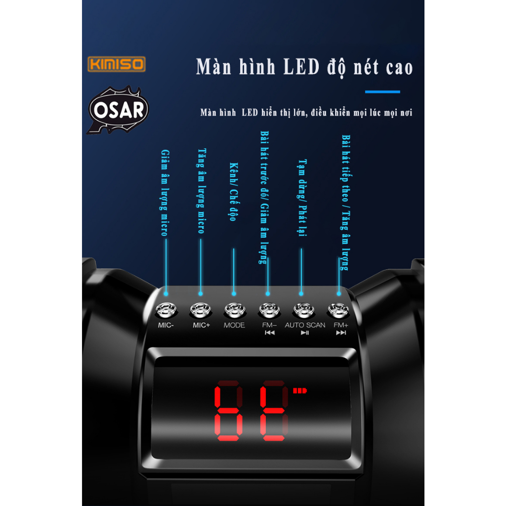 Loa Bluetooth karaoke SK 2036 nhiều màu - Loa Bluetooth karaoke xách tay di động KIMISO T1S